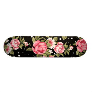 Pink Puny Peonies Skateboard