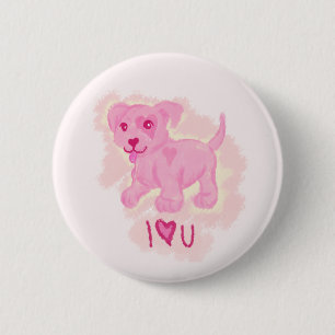 Pink Puppy 6 Cm Round Badge