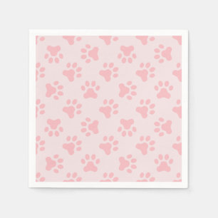 Pink Puppy birthday party napkins paw prints