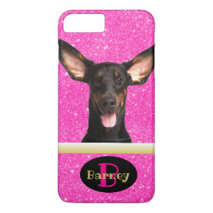 Pink Puppy Dog Lover Custom Photo Name & Monogram iPhone 8 Plus/7 Plus Case