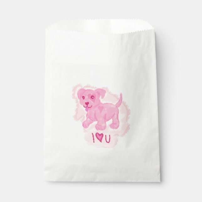 Pink Puppy Favour Bags (Front)