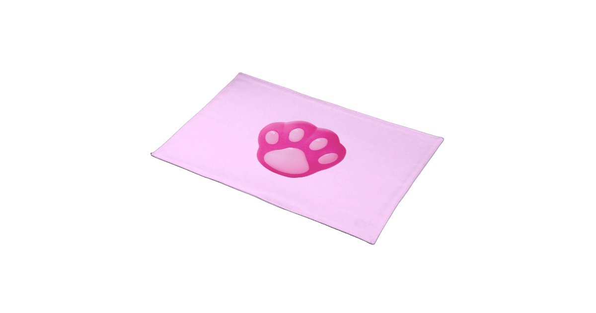 Pink Puppy Paw Placemat Zazzle