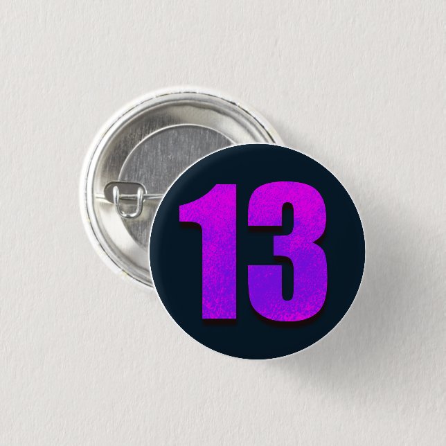 Pink Purple 13 Birthday Party 3 Cm Round Badge (Front & Back)