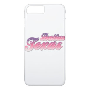 Pink purple 3d typography Dallas Texas logo design Case-Mate iPhone Case