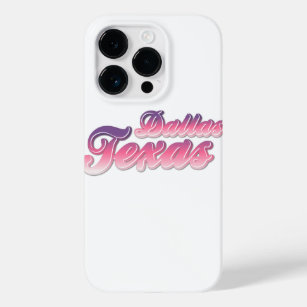 Pink purple 3d typography Dallas Texas logo design Case-Mate iPhone 14 Pro Case