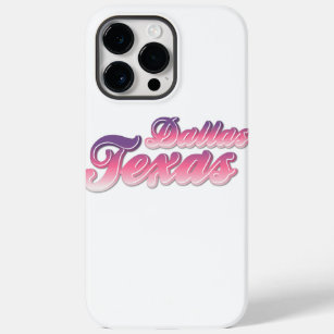 Pink purple 3d typography Dallas Texas logo design Case-Mate iPhone 14 Pro Max Case