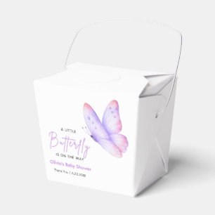 Pink Purple A Little Butterfly Baby Shower Favour Box