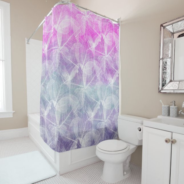 Pink purple Abstract Design 45 Shower Curtain (In Situ)
