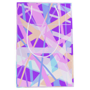 Pink Purple Abstract Geometric Stripes Gift Bag