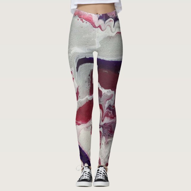 Pink & Purple Abstract Leggings (Front)