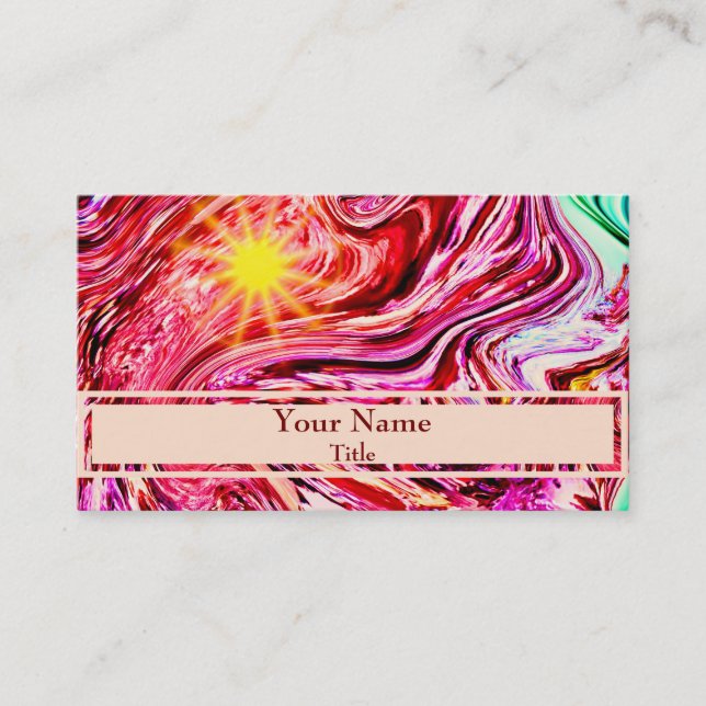Pink purple abstract stained glass design business card (Front)