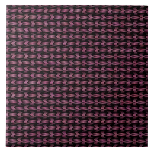 Pink Purple Abstract Weave Pattern Tile (Front)
