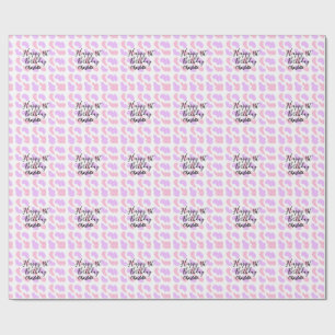 Pink purple abstracts shapes happy 1st birthday na wrapping paper