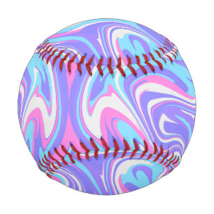 Pink Purple acrylic pour marble pattern simple Thr Baseball