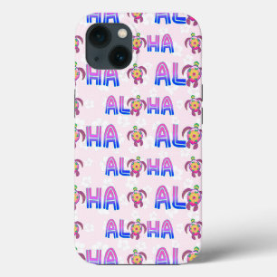 Pink Purple Aloha Hawaiian Tropical Turtle iPhone 13 Case