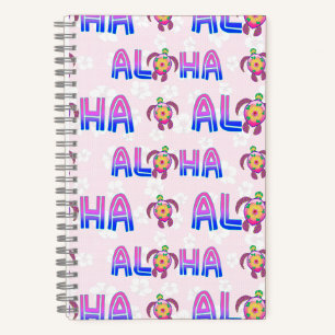 Pink Purple Aloha Hawaiian Tropical Turtle Notebook