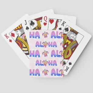 Pink Purple Aloha Hawaiian Tropical Turtle Playing Cards