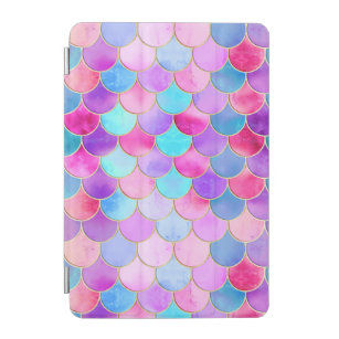 Pink, Purple and Aqua Mermaid Scale Pattern iPad Mini Cover