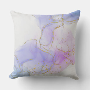 Pink, Purple and Blue Alcohol Ink Cushion