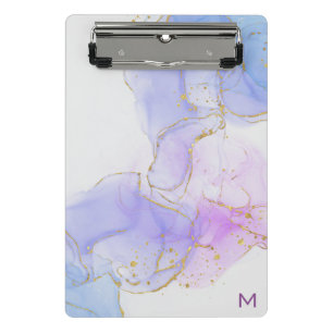 Pink, Purple and Blue Alcohol Ink Mini Clipboard