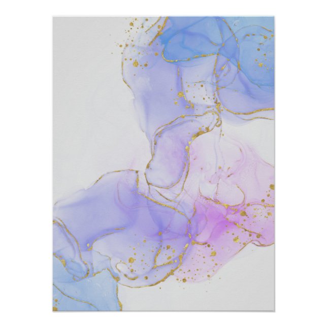 Pink, Purple and Blue Alcohol Ink Poster (Front)