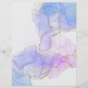 Pink, Purple and Blue Alcohol Ink Scrapbook Paper