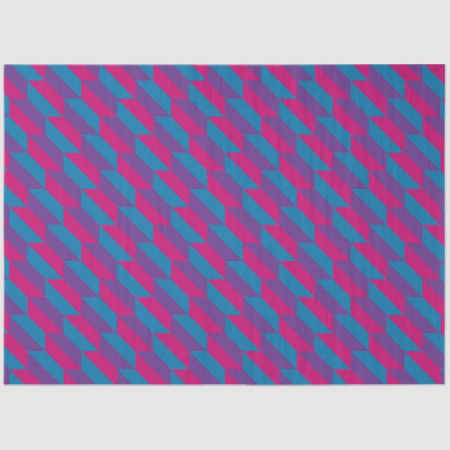 Pink, Purple and Blue Geometric Quadrilaterals Tissue Paper (Front)