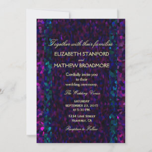 Pink, Purple and Blue Gitter Invitation
