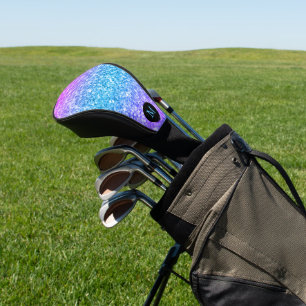 Pink, purple and blue glitter texture gradient golf head cover