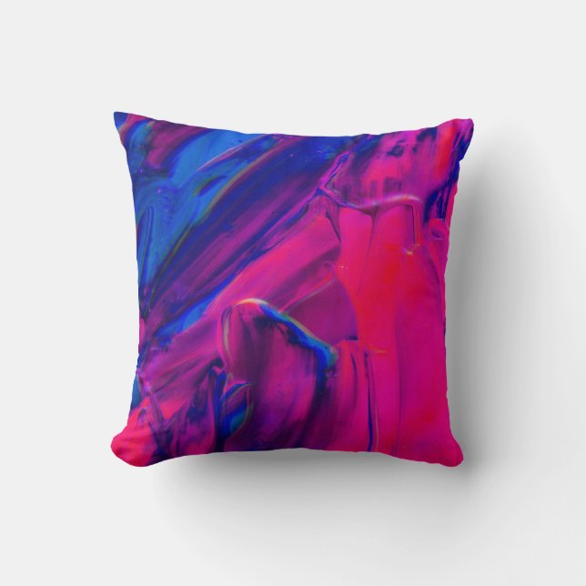 Pink, Purple and Blue Painting Abstract Art Abstra Cushion (Front)