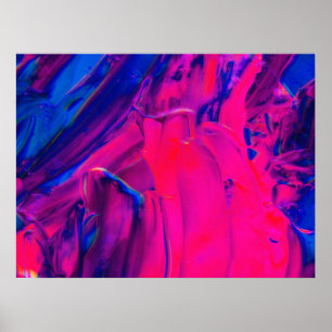 Pink, Purple and Blue Painting Abstract Art Abstra Poster