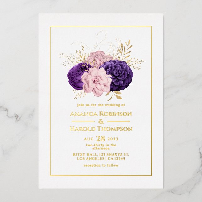 Pink, Purple and Gold Floral Wedding (Front)