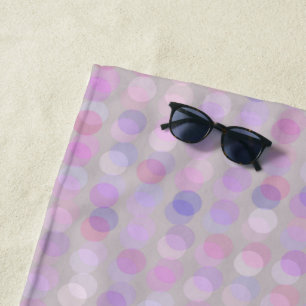 pink, purple and gray dots beach towel