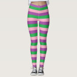 Pink, Purple and Green Stripes Leggings<br><div class="desc">Abstract digital art of pink,  purple and green stripes.</div>