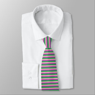 Pink, Purple and Green Stripes Tie