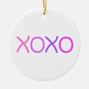 Pink, purple and lavender Xoxo lovely Ceramic Tree Decoration