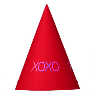 Pink, purple and lavender Xoxo lovely funny red Party Hat