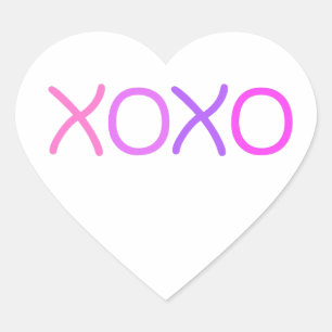 Pink, purple and lavender Xoxo lovely   Heart Sticker