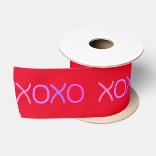 Pink, purple and lavender Xoxo lovely red Satin Ribbon
