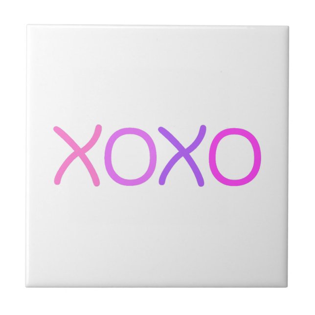 Pink, purple and lavender Xoxo lovely Tile (Front)