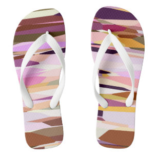 Pink, Purple and Orange abstract Flip Flops