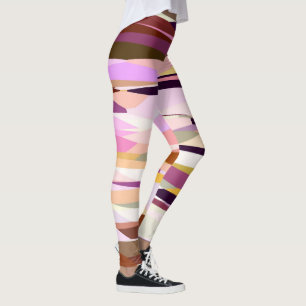 Pink, Purple and Orange abstract Leggings