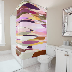 Pink, Purple and Orange abstract Shower Curtain