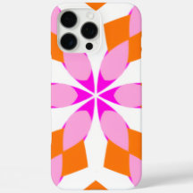 Pink Purple and Orange Floral Geometric
