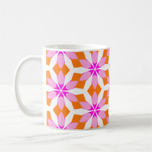 Pink Purple and Orange Floral Geometric Coffee Mug