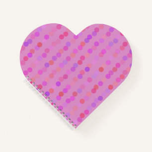 pink, purple and orange polka dots notebook
