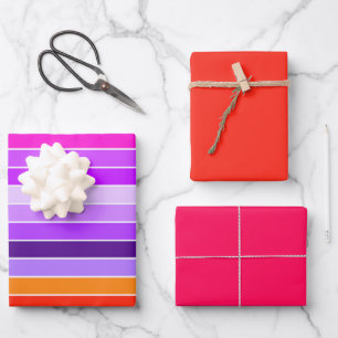 Pink, Purple and Orange Wrapping Paper Sheet