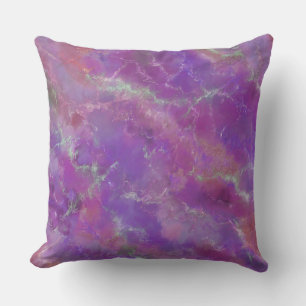 Pink, Purple And Silver Marble Pattern Cushion