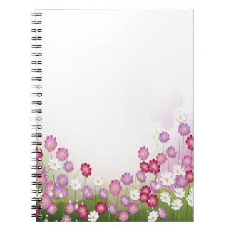 Pink, Purple and White Flowers Notebook