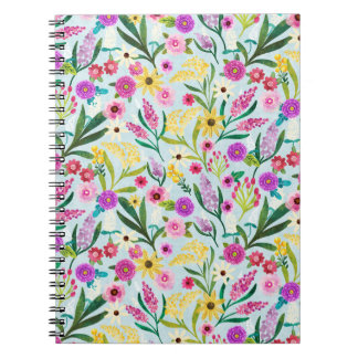 Pink Purple and Yellow Summer Wildflowers Notebook